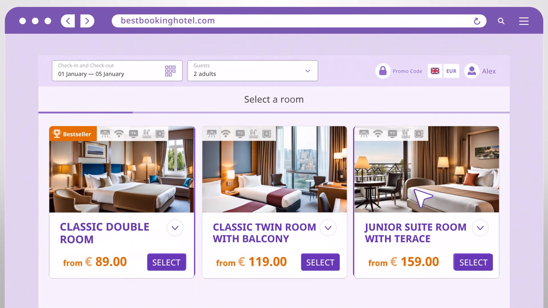 Кадр из ролика «EXELY Booking Engine»